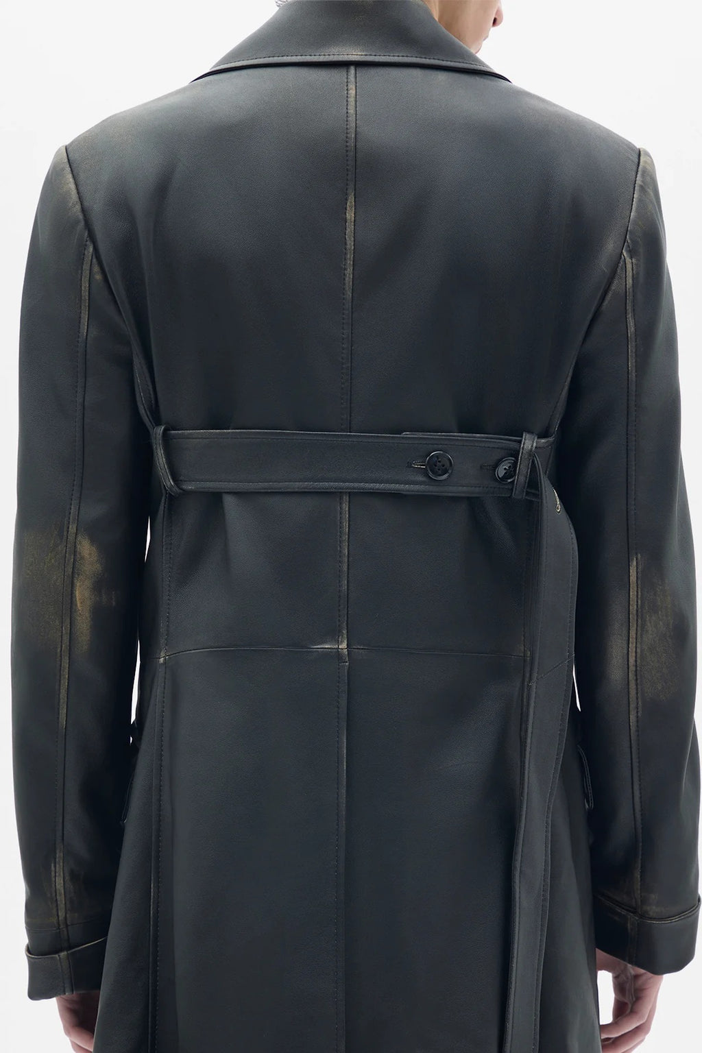 AILO X-LONG BELTED COAT BLACK/NUDE