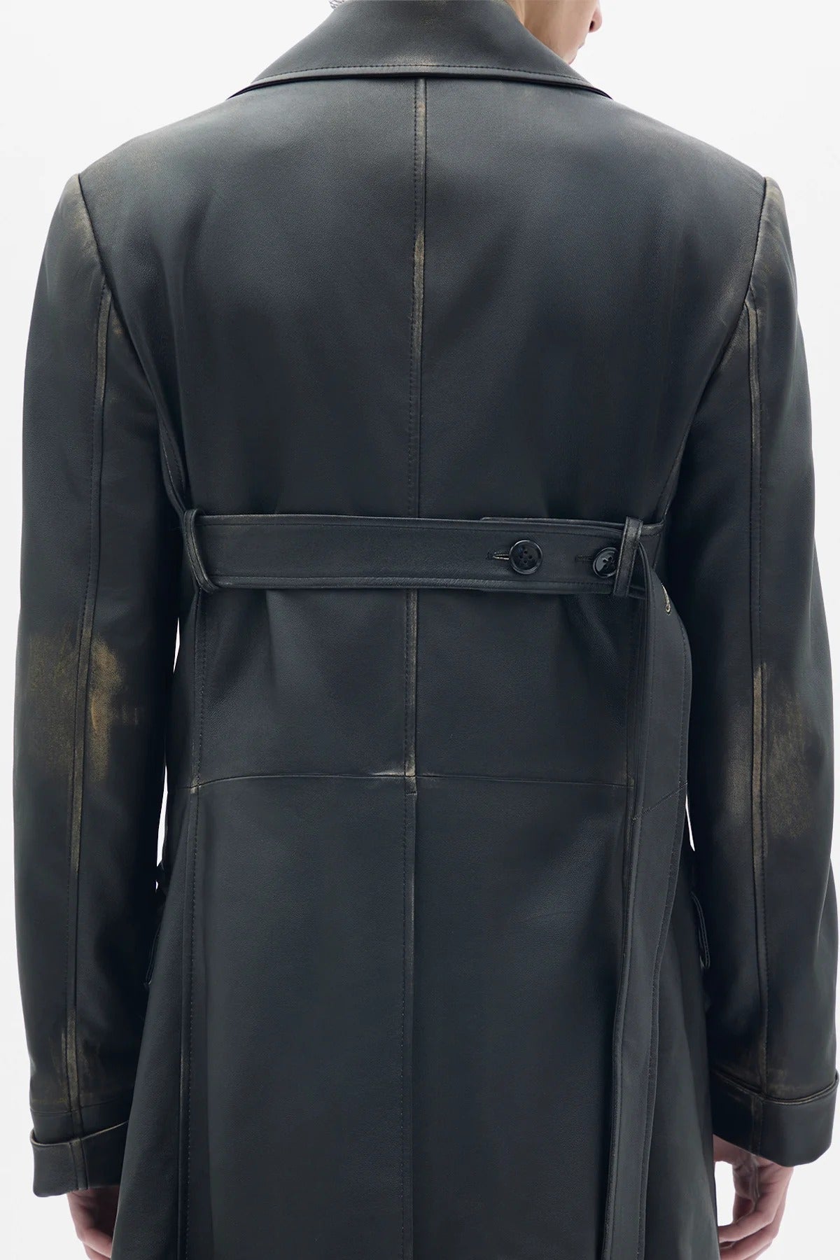 AILO X-LONG BELTED COAT BLACK/NUDE