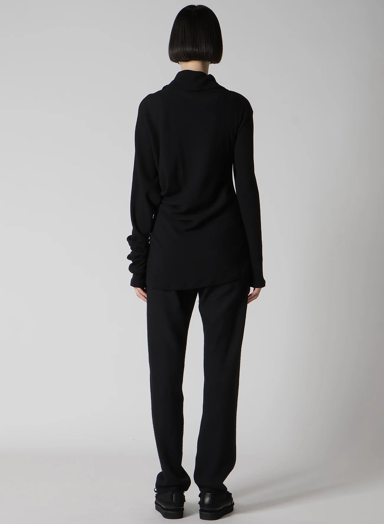 DRAPED TURTLE NECK CARDIGAN