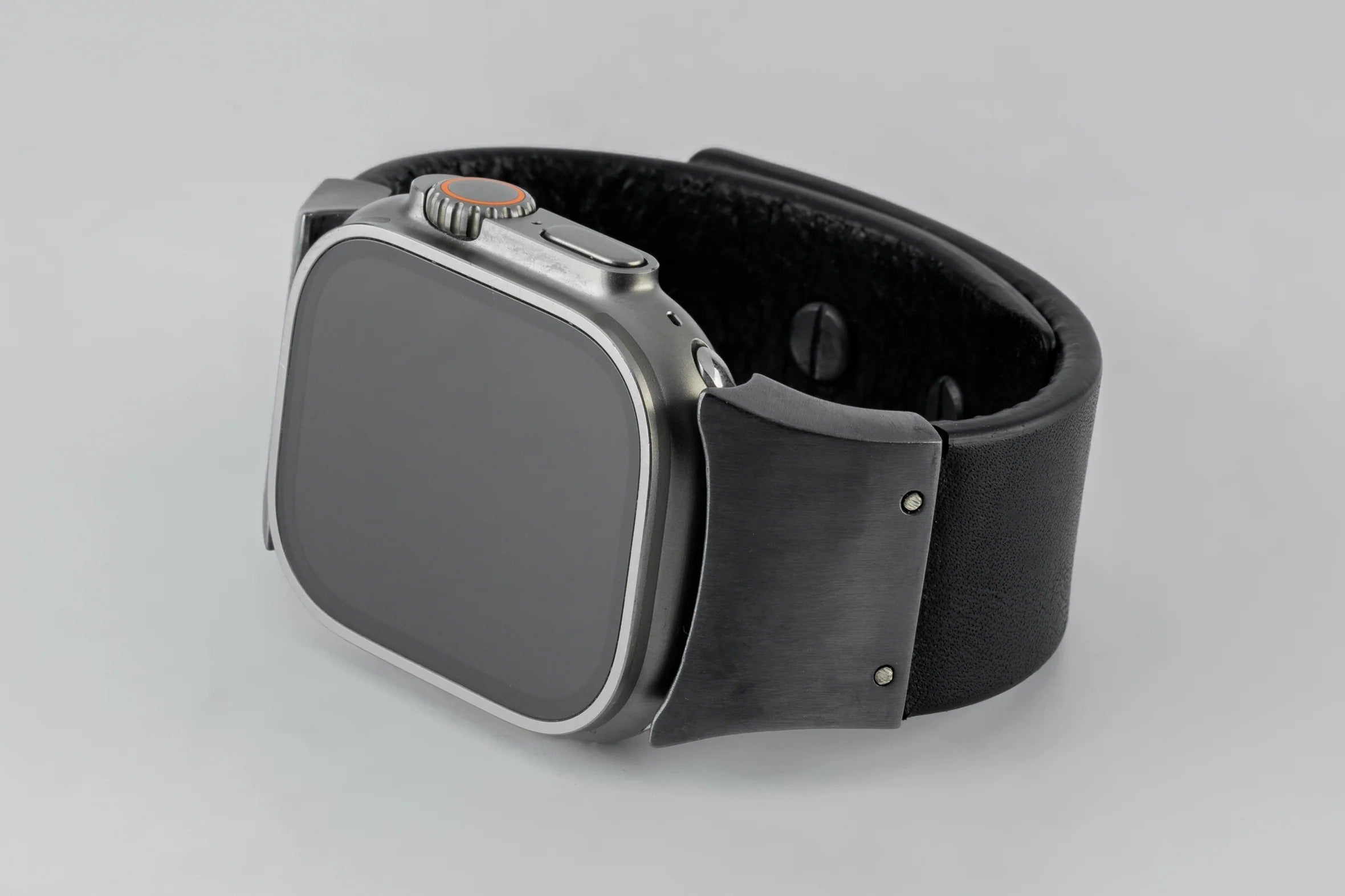 Apple Watch Bracelet (Model 1, 42-49mm, Wedge Strap, Studs, BLK+KA)