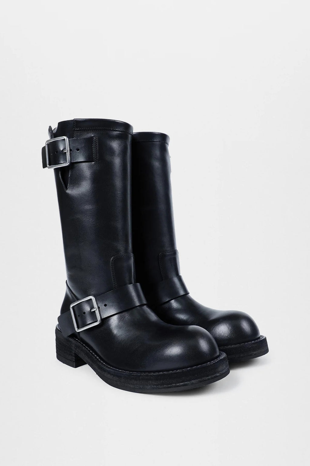 SARITH ENGINEER BIKER BOOTS WITH BUCKLES BLACK