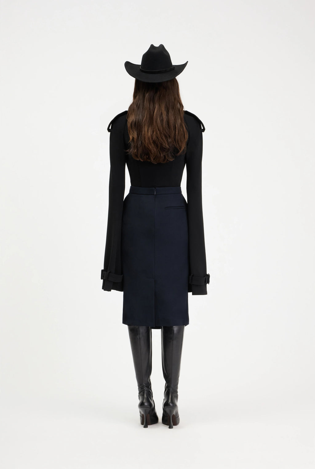 MILITARY SHIRT WOMAN FIT WITH TRENCH DETAILS BLACK