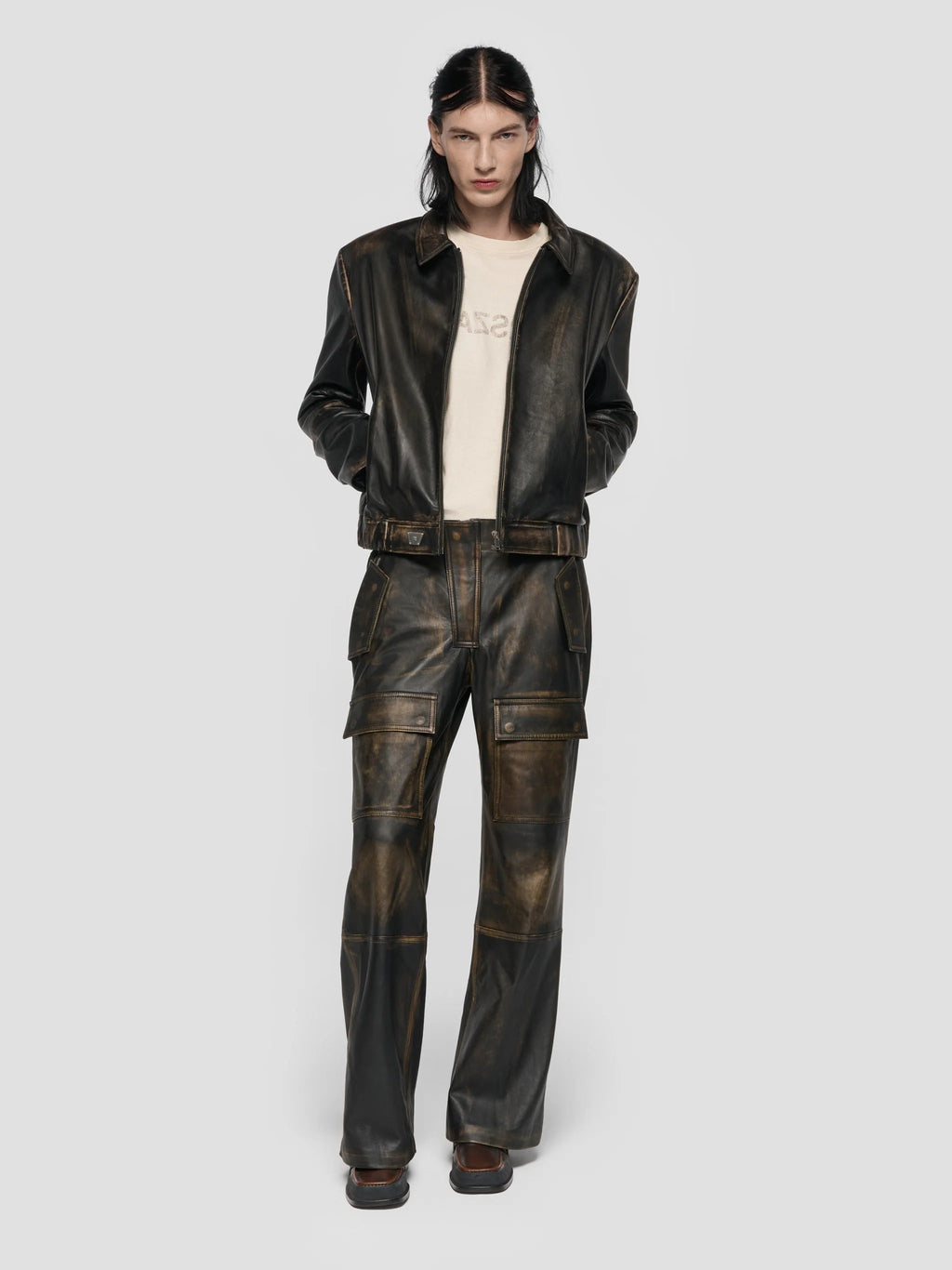 VINTAGE LEATHER MOTO PANTS