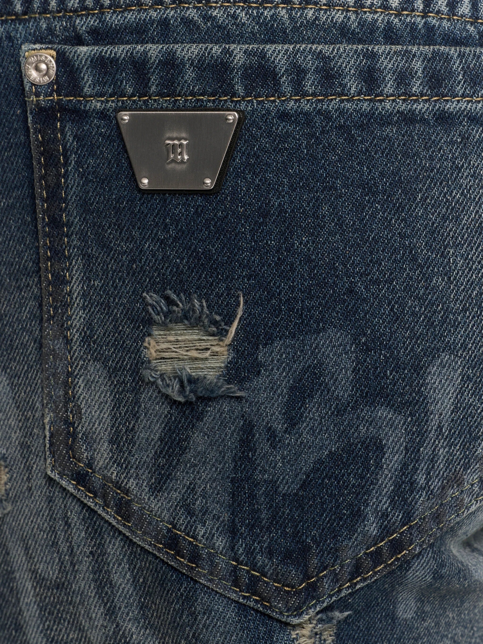 LASER TAGGED DENIM TROUSERS CRAZY BLUE