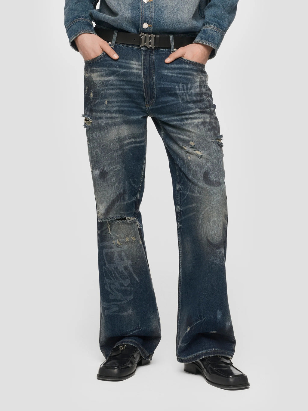 LASER TAGGED DENIM TROUSERS CRAZY BLUE