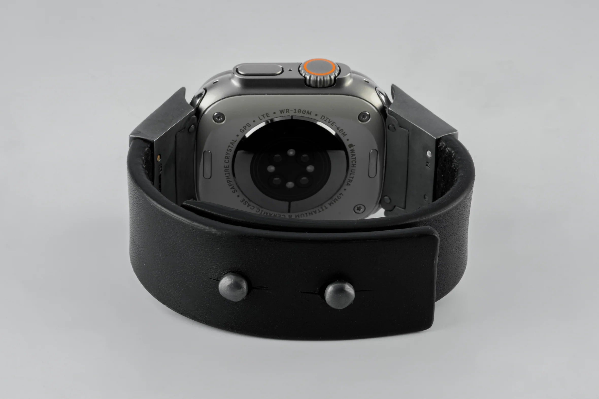 Apple Watch Bracelet (Model 1, 42-49mm, Wedge Strap, Studs, BLK+KA)