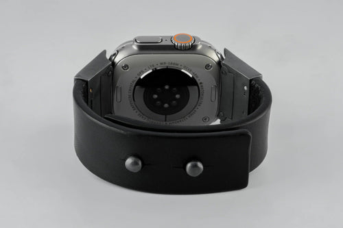 Apple Watch Bracelet (Model 1, 42-49mm, Wedge Strap, Studs, BLK+KA)