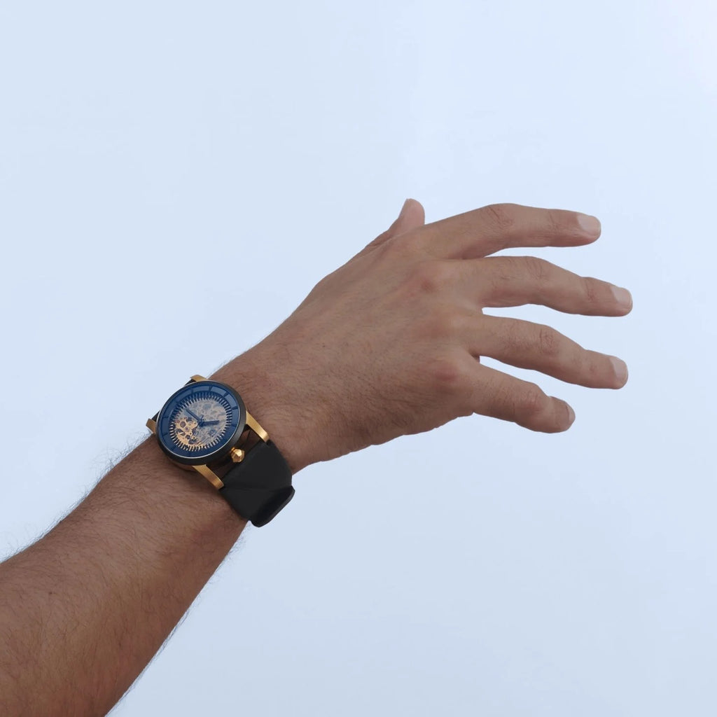 R413 GOLD / BLACK LEATHER