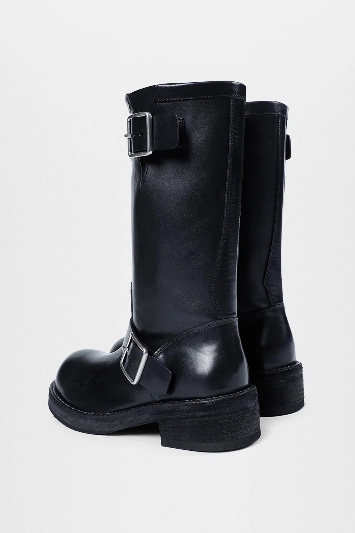 SARITH ENGINEER BIKER BOOTS WITH BUCKLES BLACK