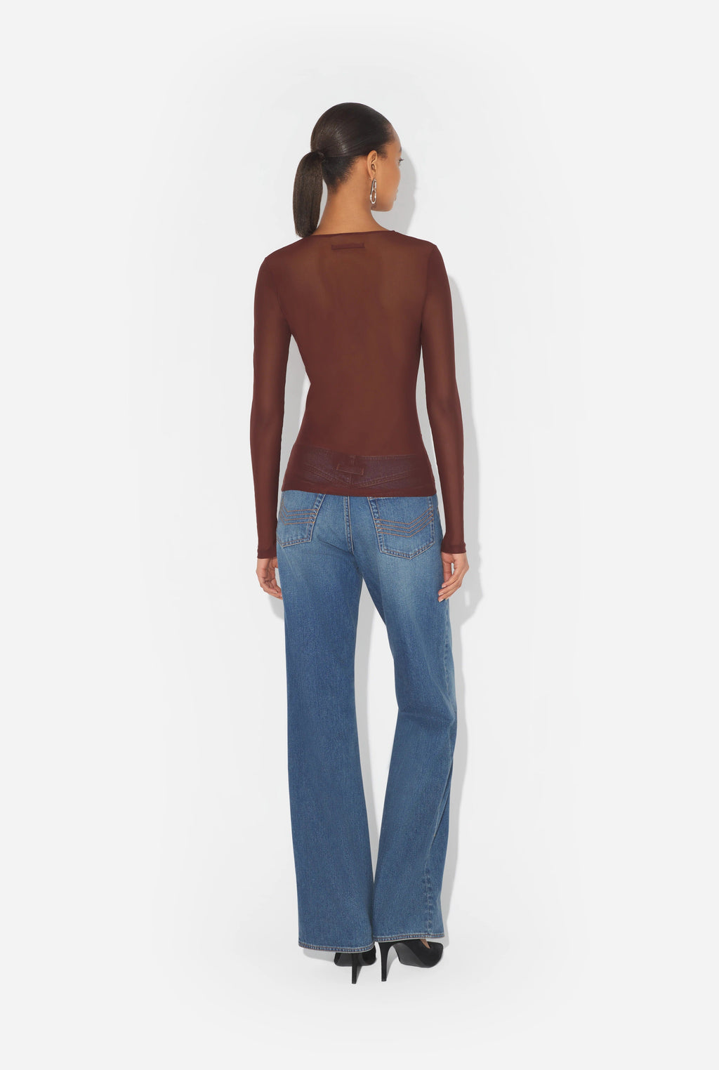 MESH LONG SLEEVES TOP "GAULTIER JACQUARD LABEL"