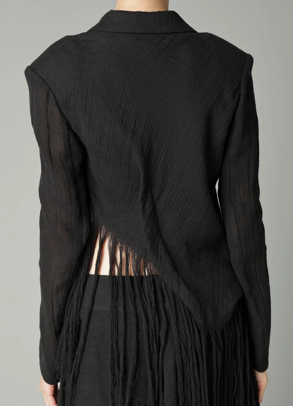 HEM LINE FRINGE POINT ASM JACKET