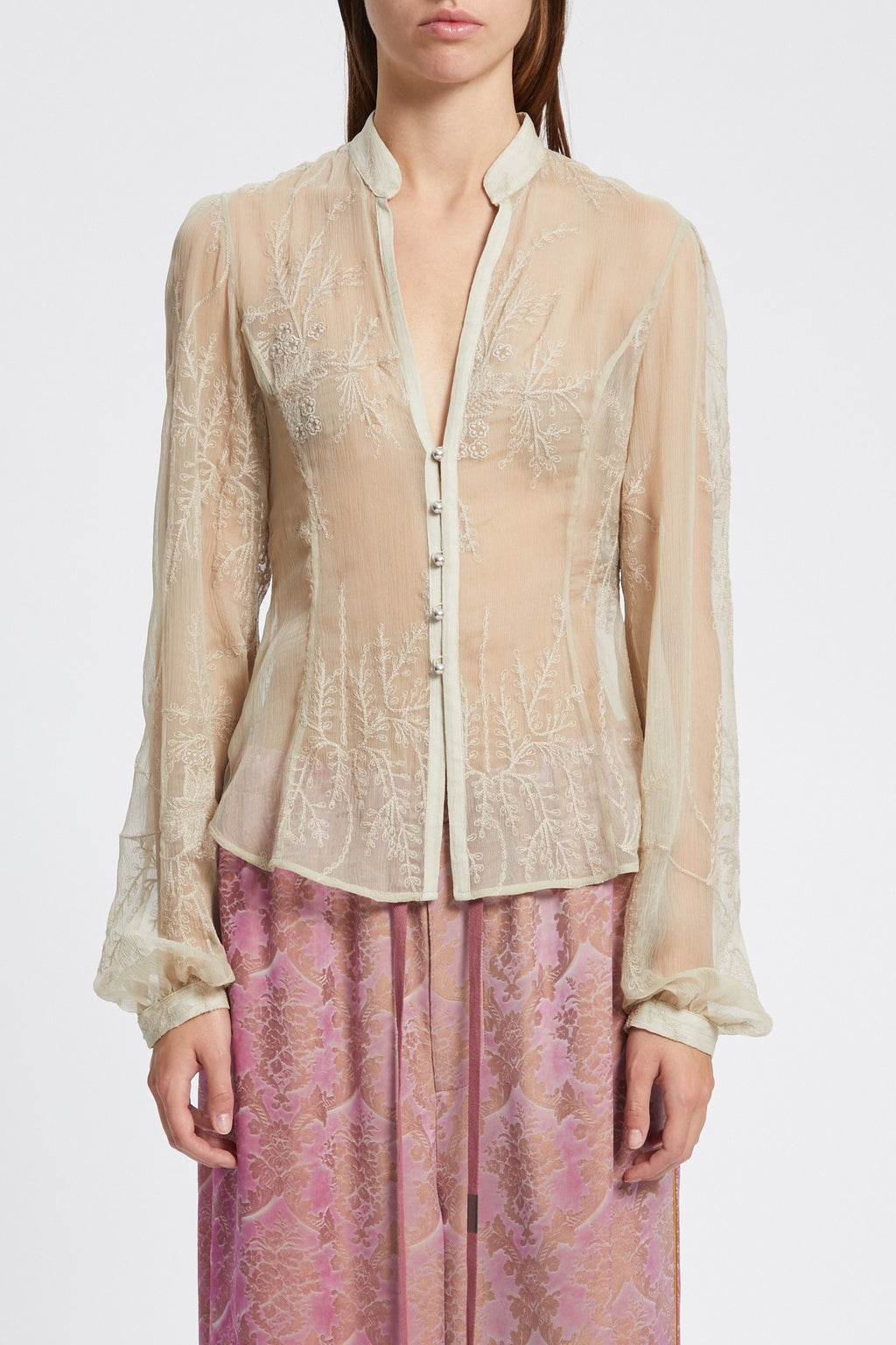 RHEA OPEN FRONT SHIRT MASTIC