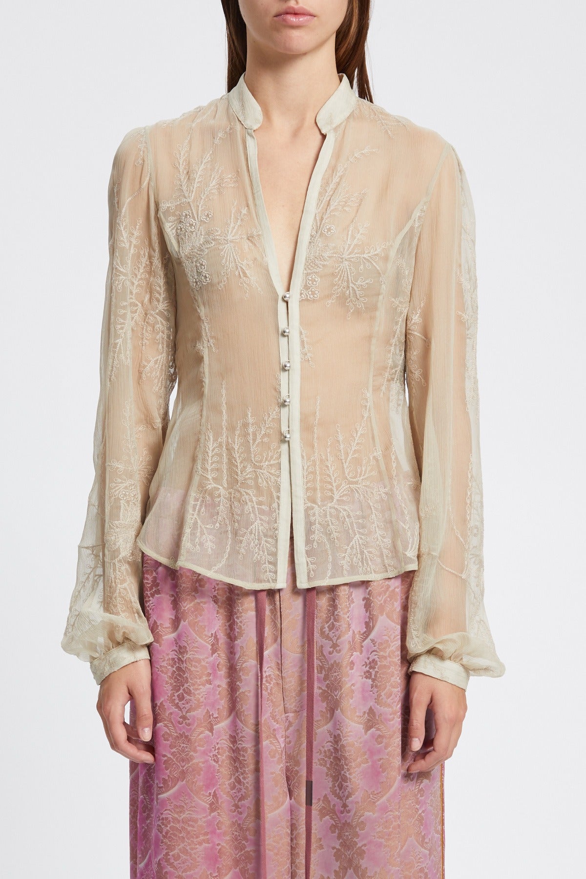 RHEA OPEN FRONT SHIRT MASTIC