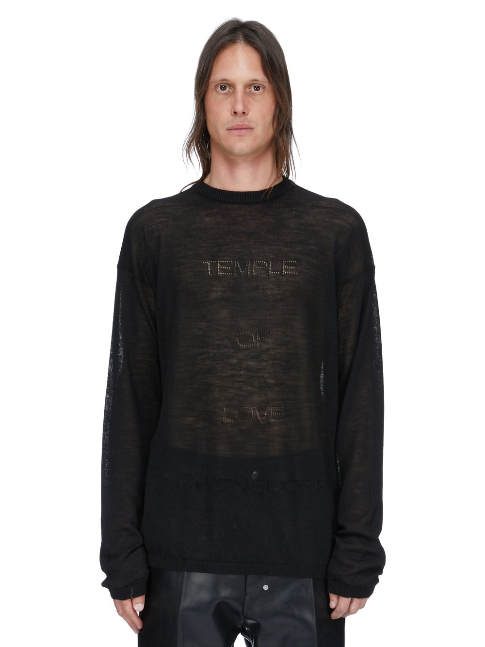 TEMPLE SHEER PULLOVER BLACK