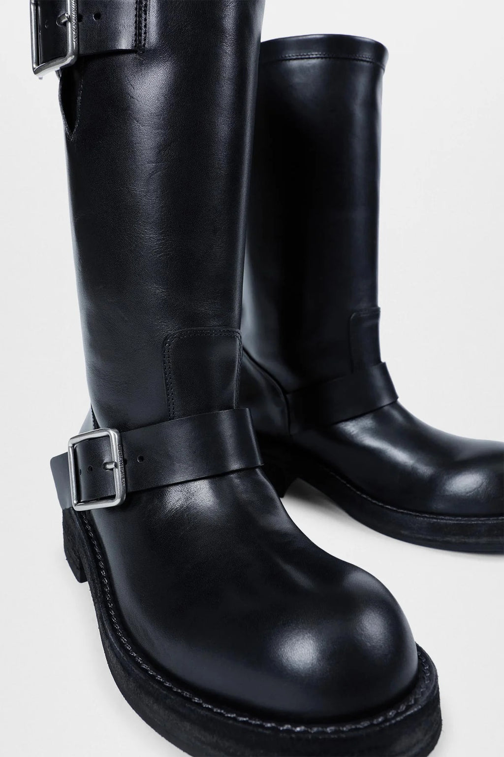 SARITH ENGINEER BIKER BOOTS WITH BUCKLES BLACK