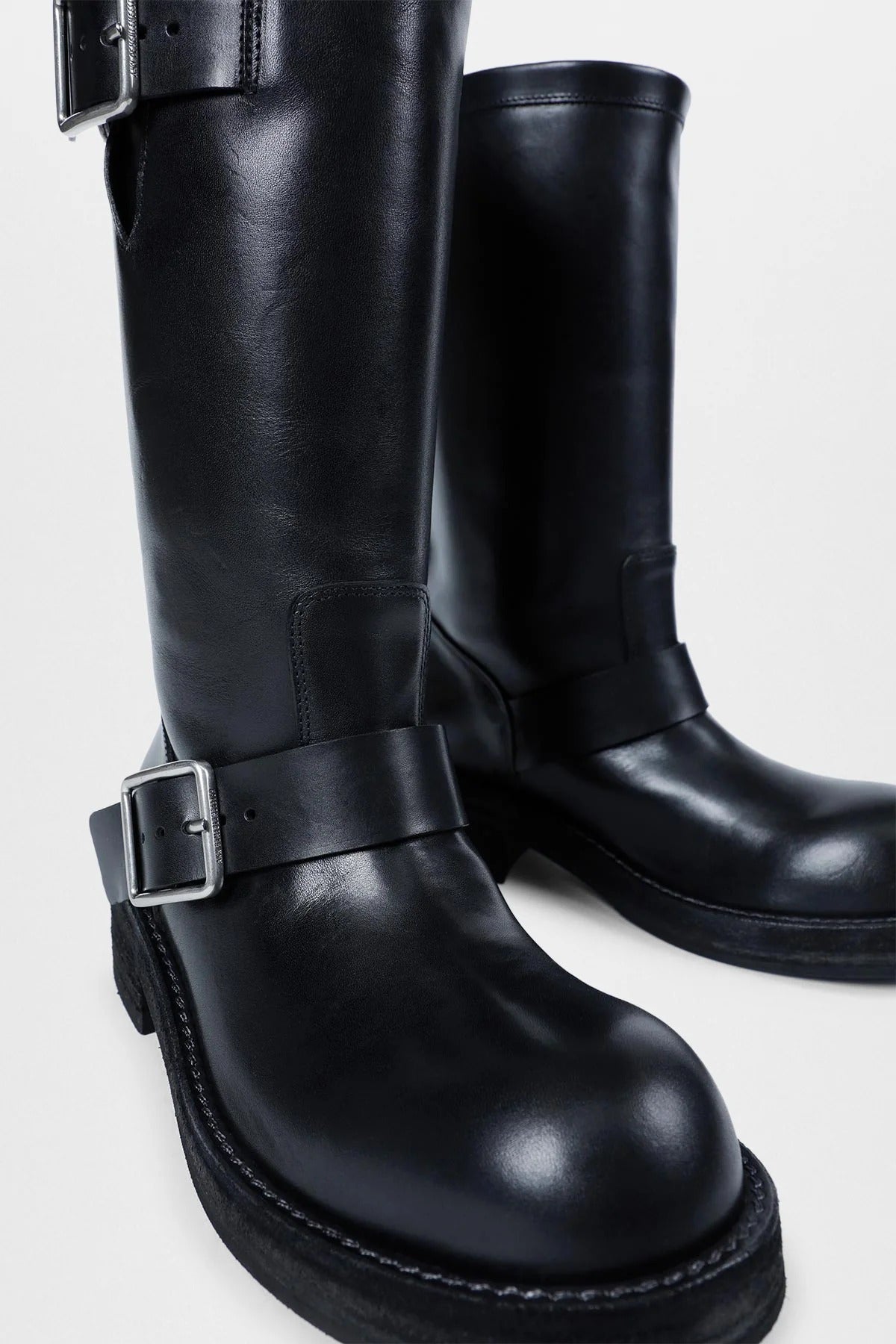 SARITH ENGINEER BIKER BOOTS WITH BUCKLES BLACK