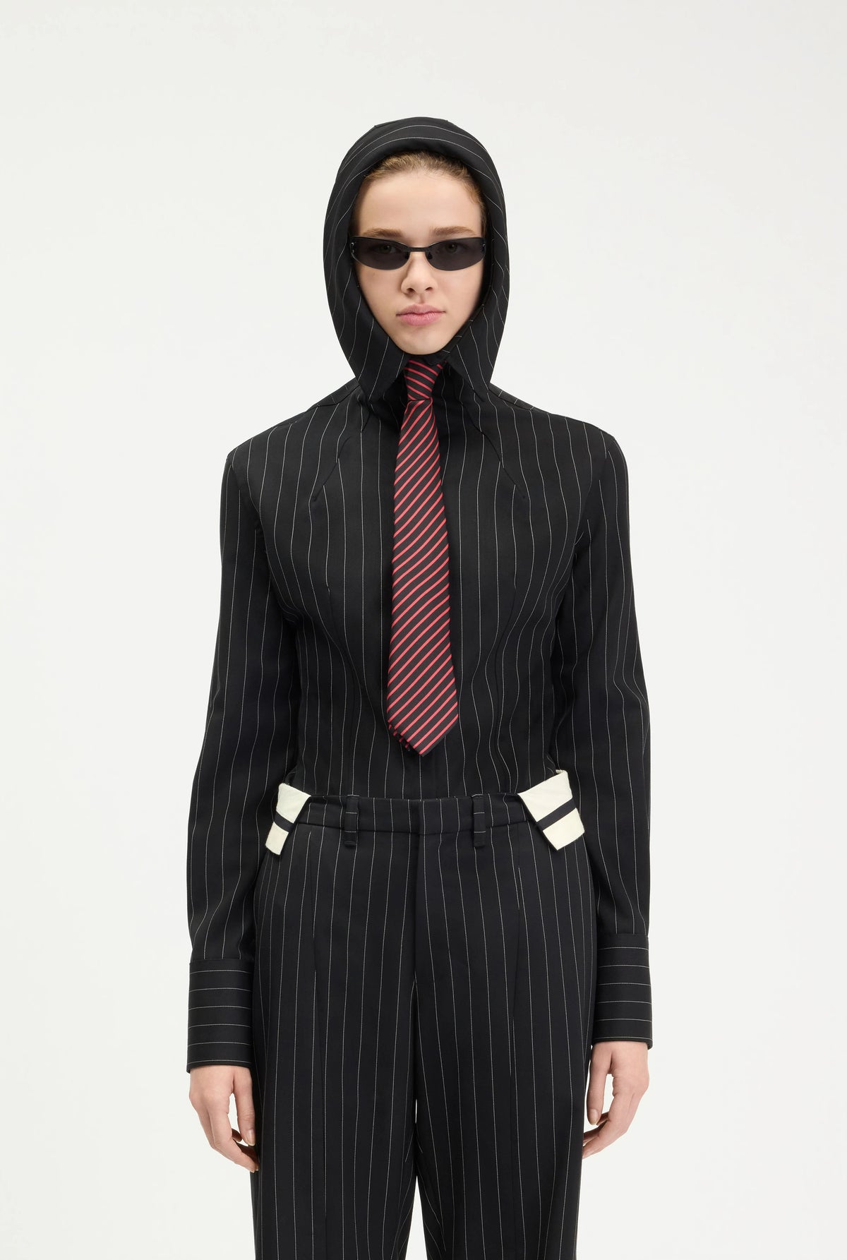 HOODIE WOMAN FIT SHIRT BLACK/WHITE