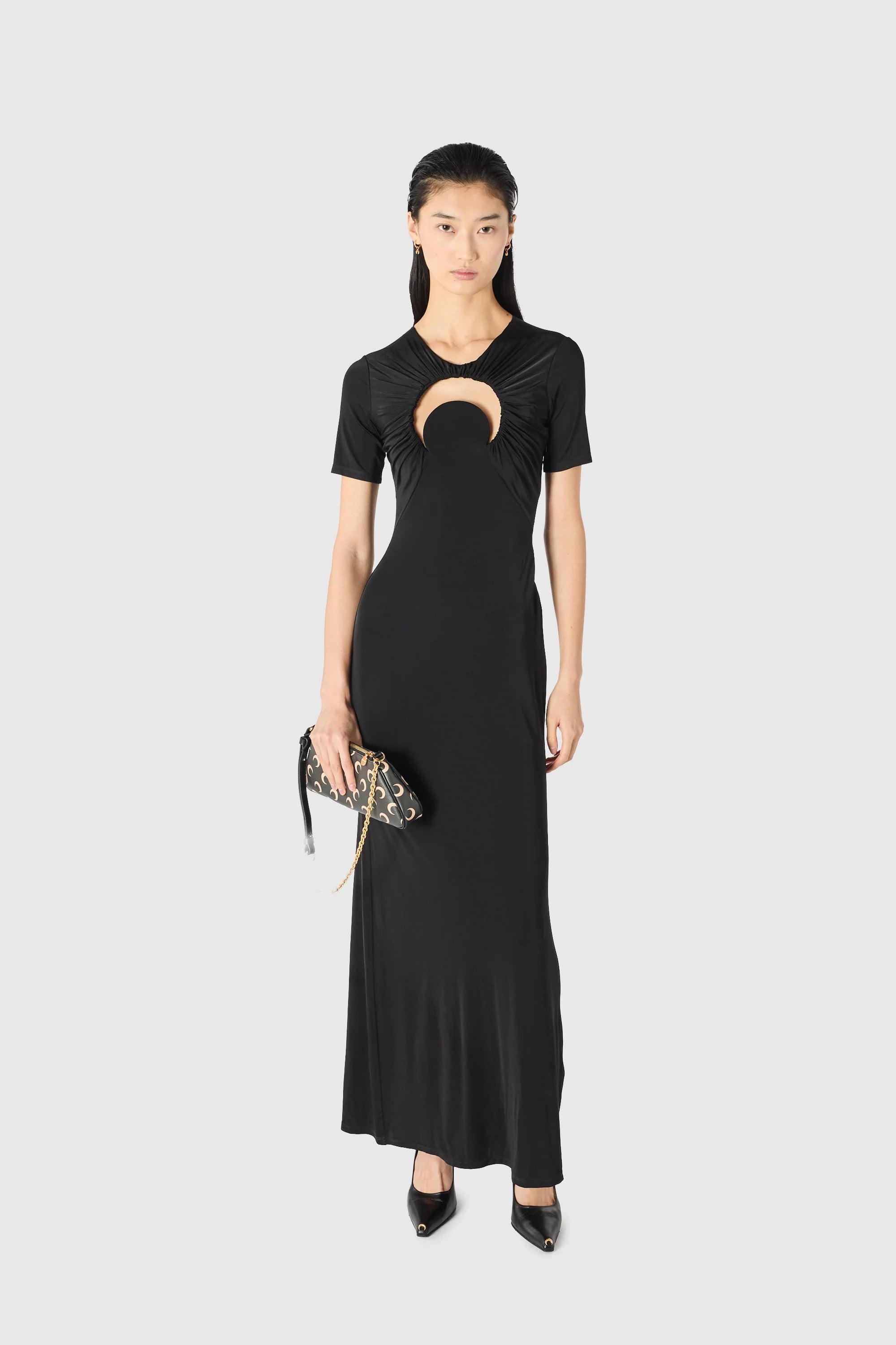 MOON HOLE LONG DRESS BLACK