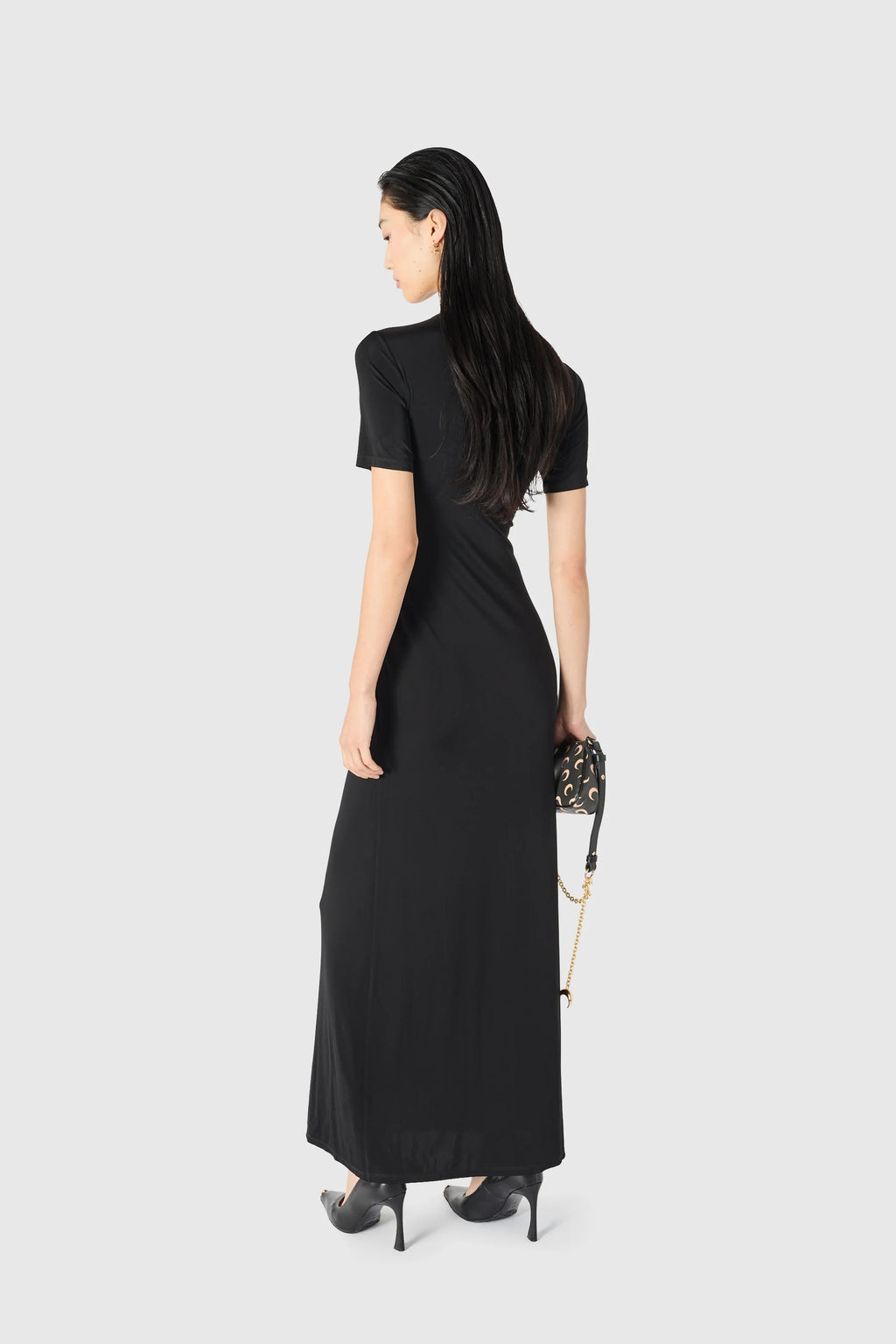 MOON HOLE LONG DRESS BLACK