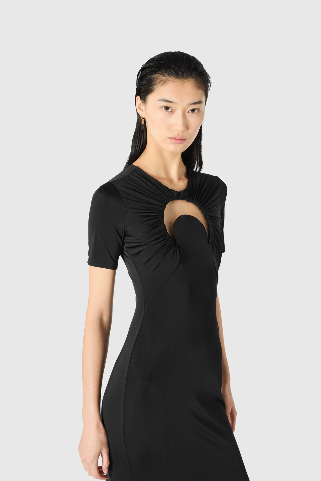 MOON HOLE LONG DRESS BLACK