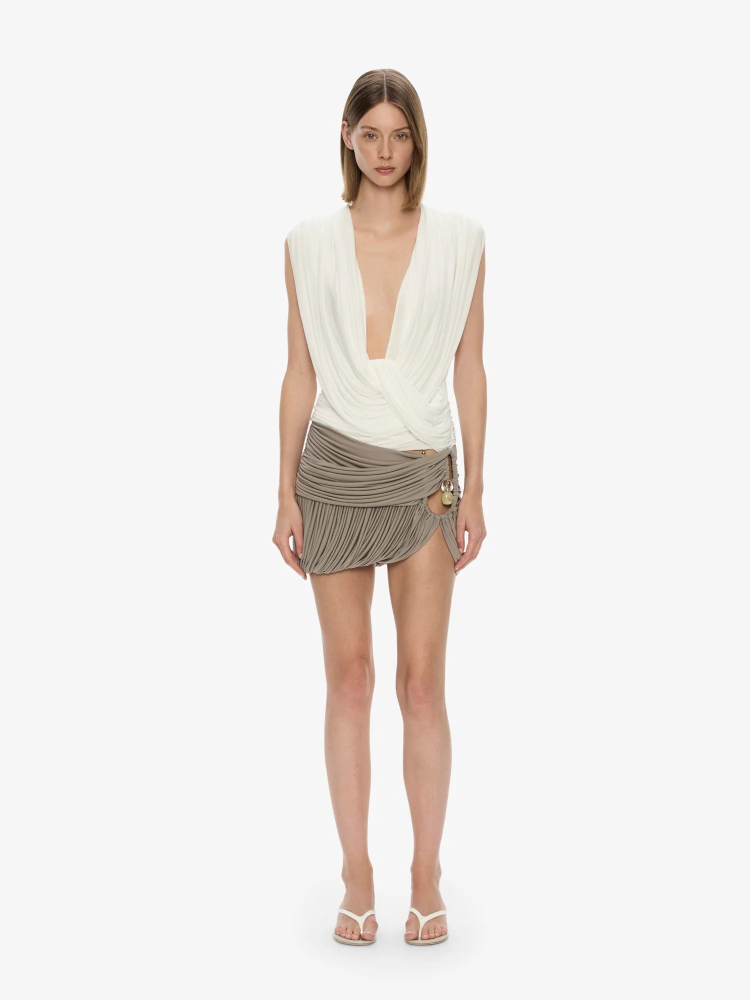 BEACH GLASS BUBBLE MINI SKIRT SLATE