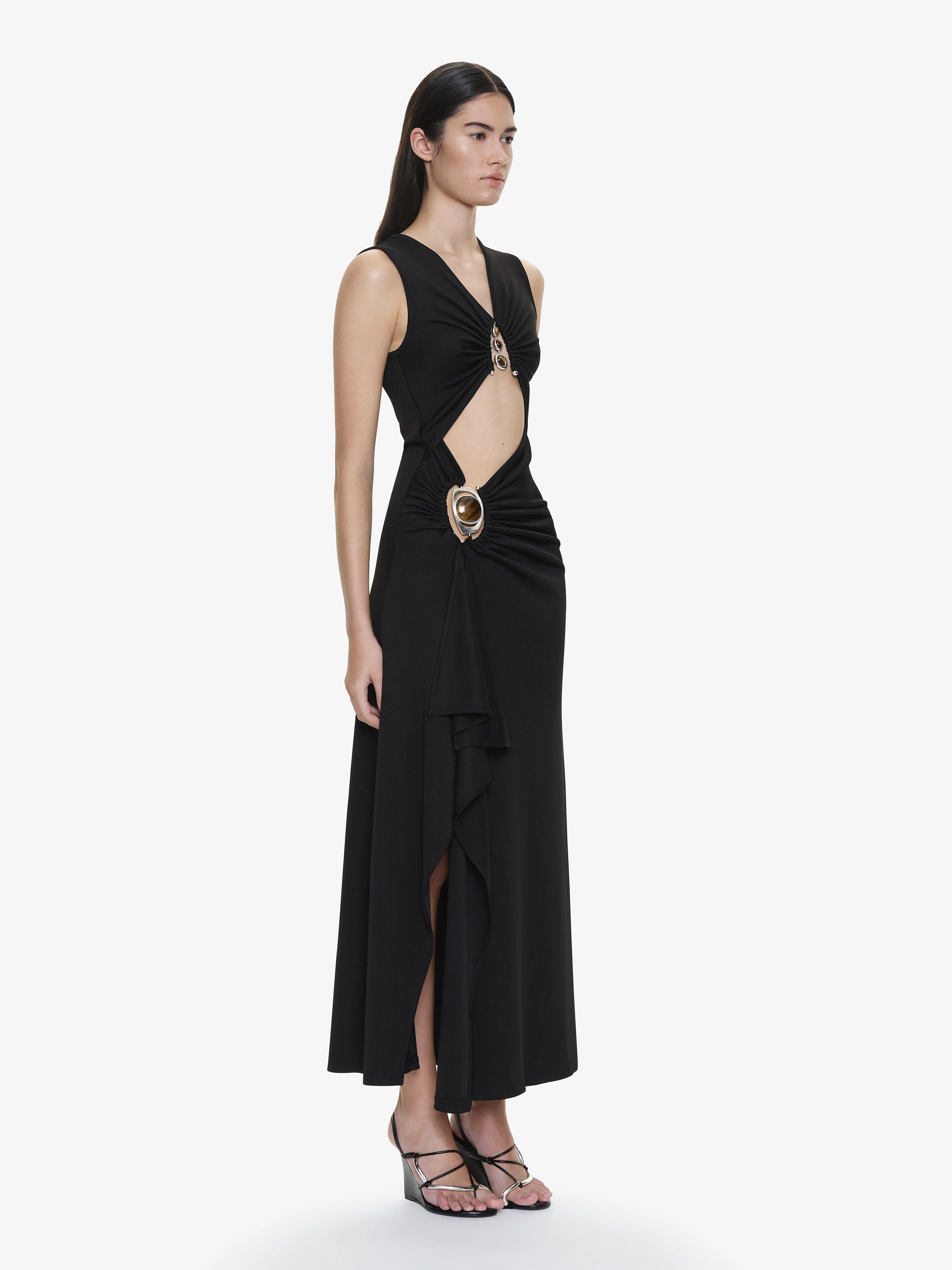 DROPLET CRYSTAL SEPARATION TANK DRESS BLACK