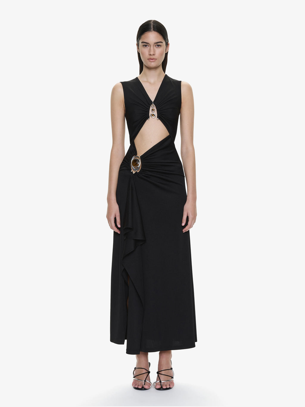 DROPLET CRYSTAL SEPARATION TANK DRESS BLACK
