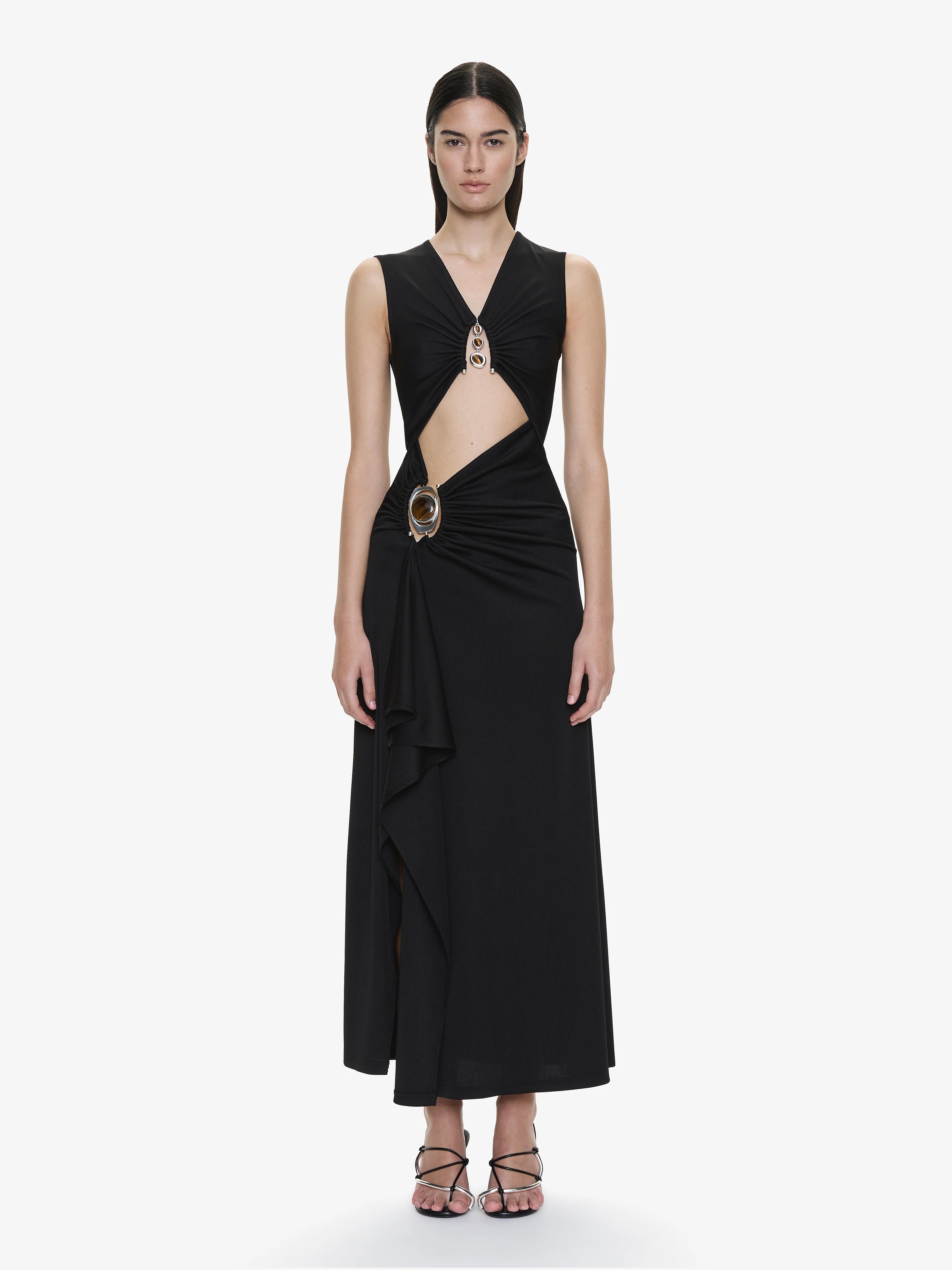 DROPLET CRYSTAL SEPARATION TANK DRESS BLACK