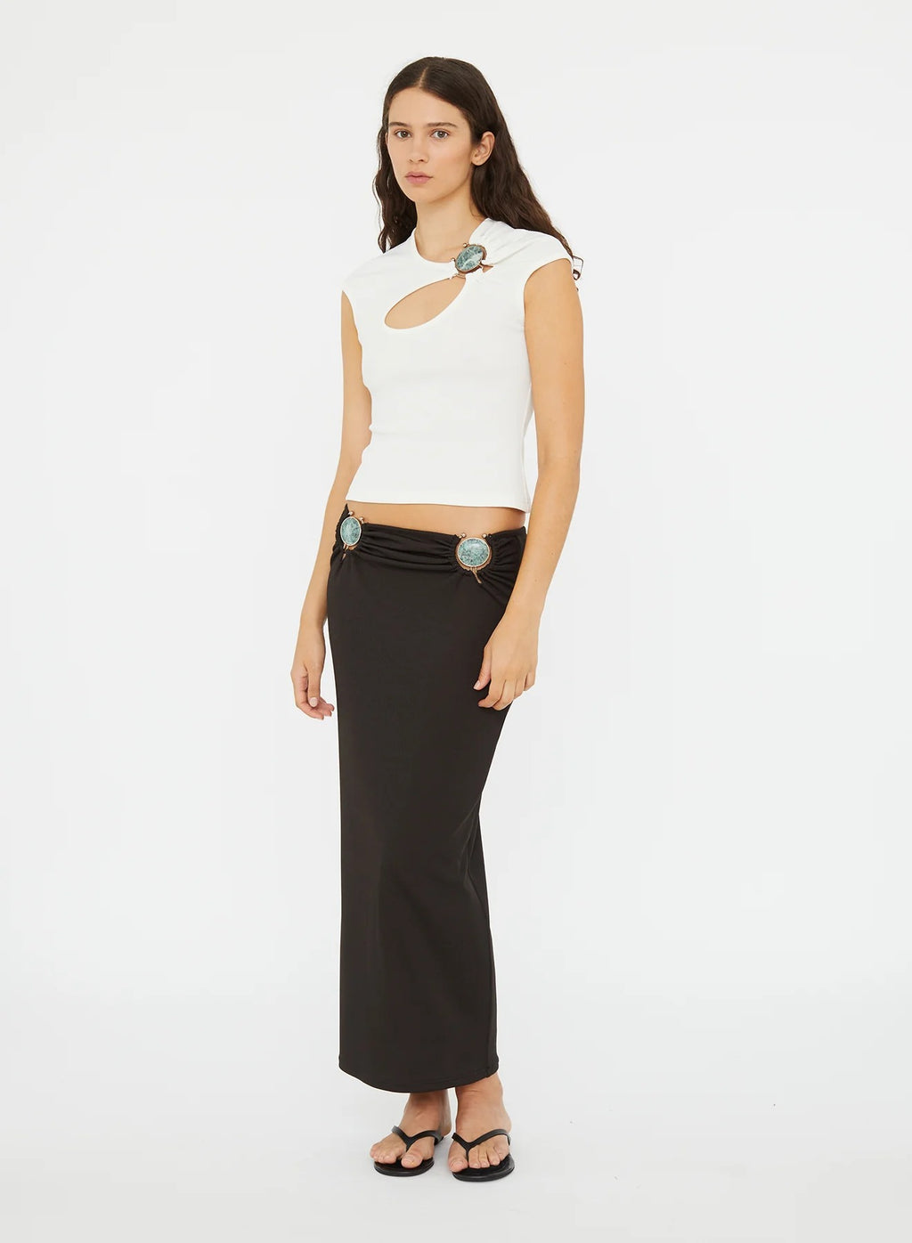 MINERAL STONE RUCHED SKIRT