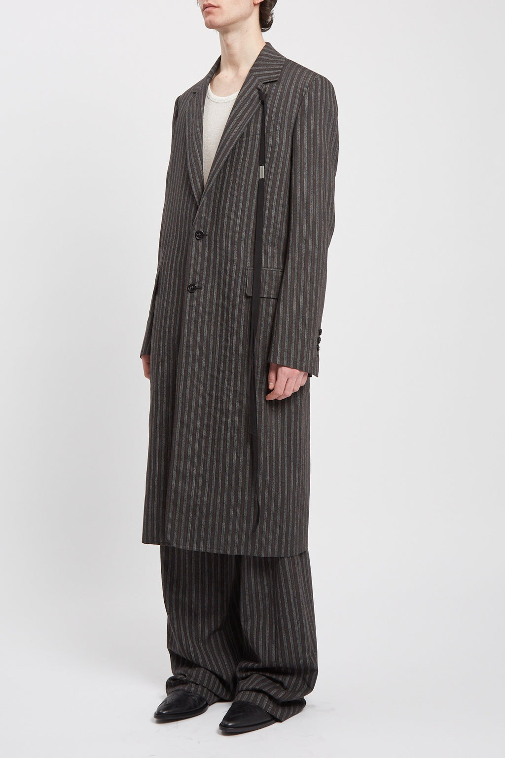 BAAF STRAIGHT TAILORED COAT BLACK/WHITE/CHERRY