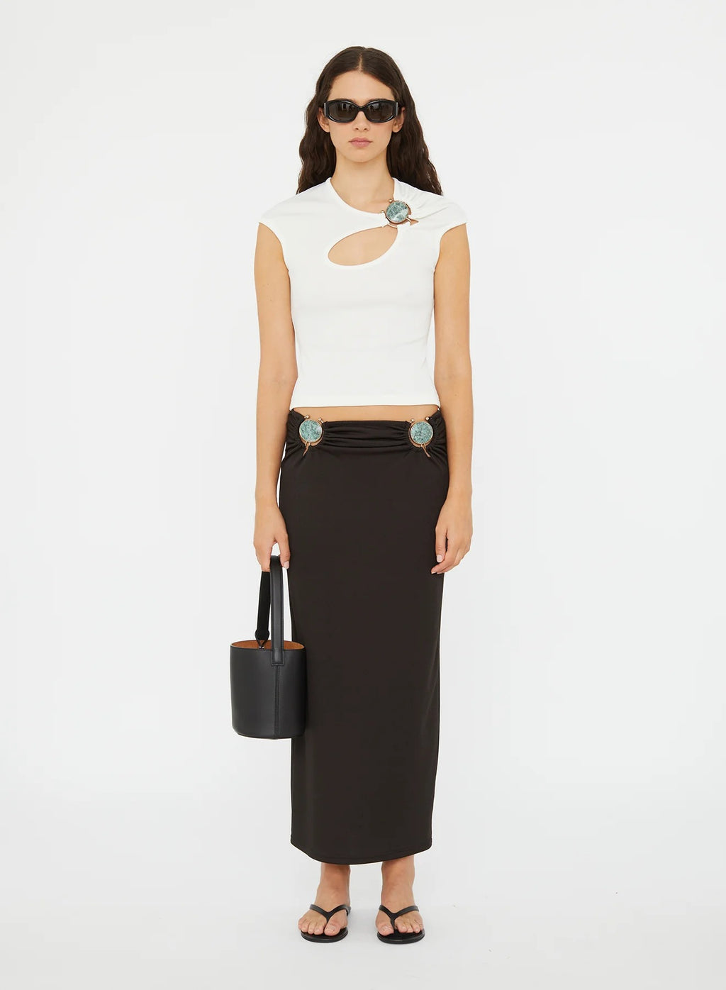 MINERAL STONE RUCHED SKIRT