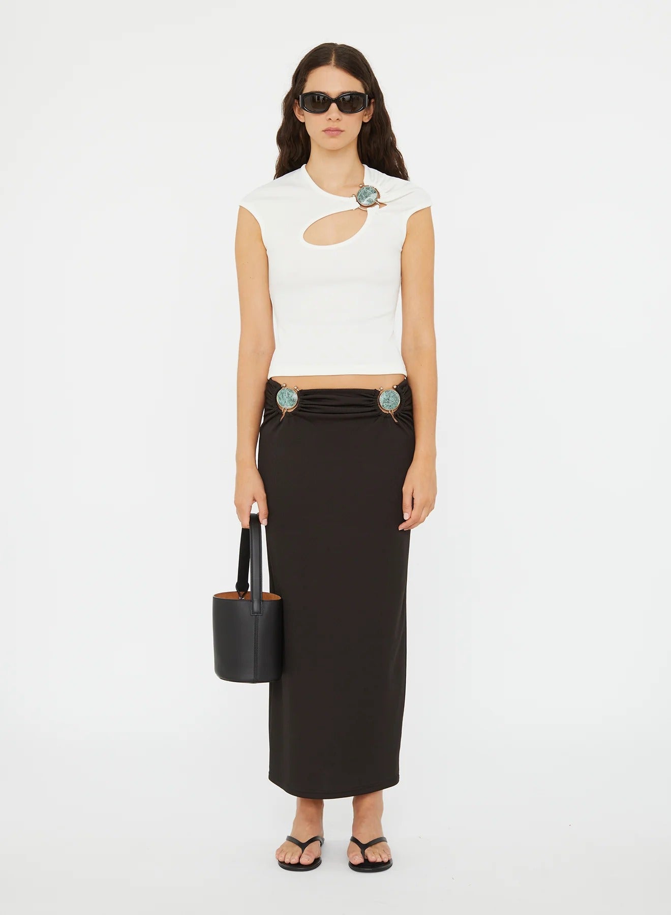 MINERAL STONE RUCHED SKIRT