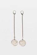 BILHA MEDAILLON EARRINGS AND LITTLE BALLS ANTIQUE SILVER