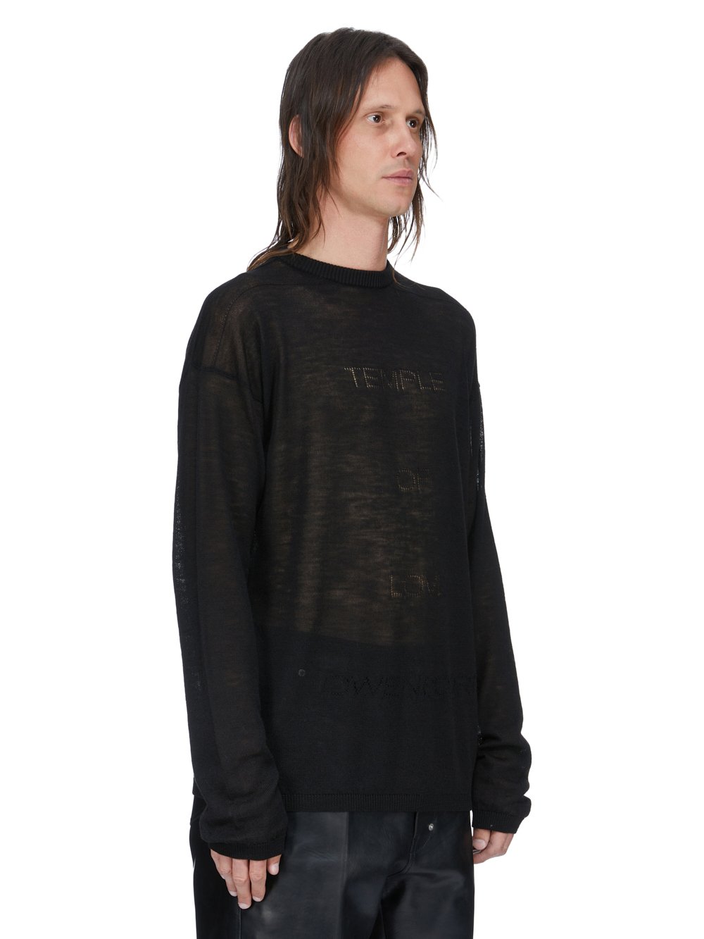 TEMPLE SHEER PULLOVER BLACK