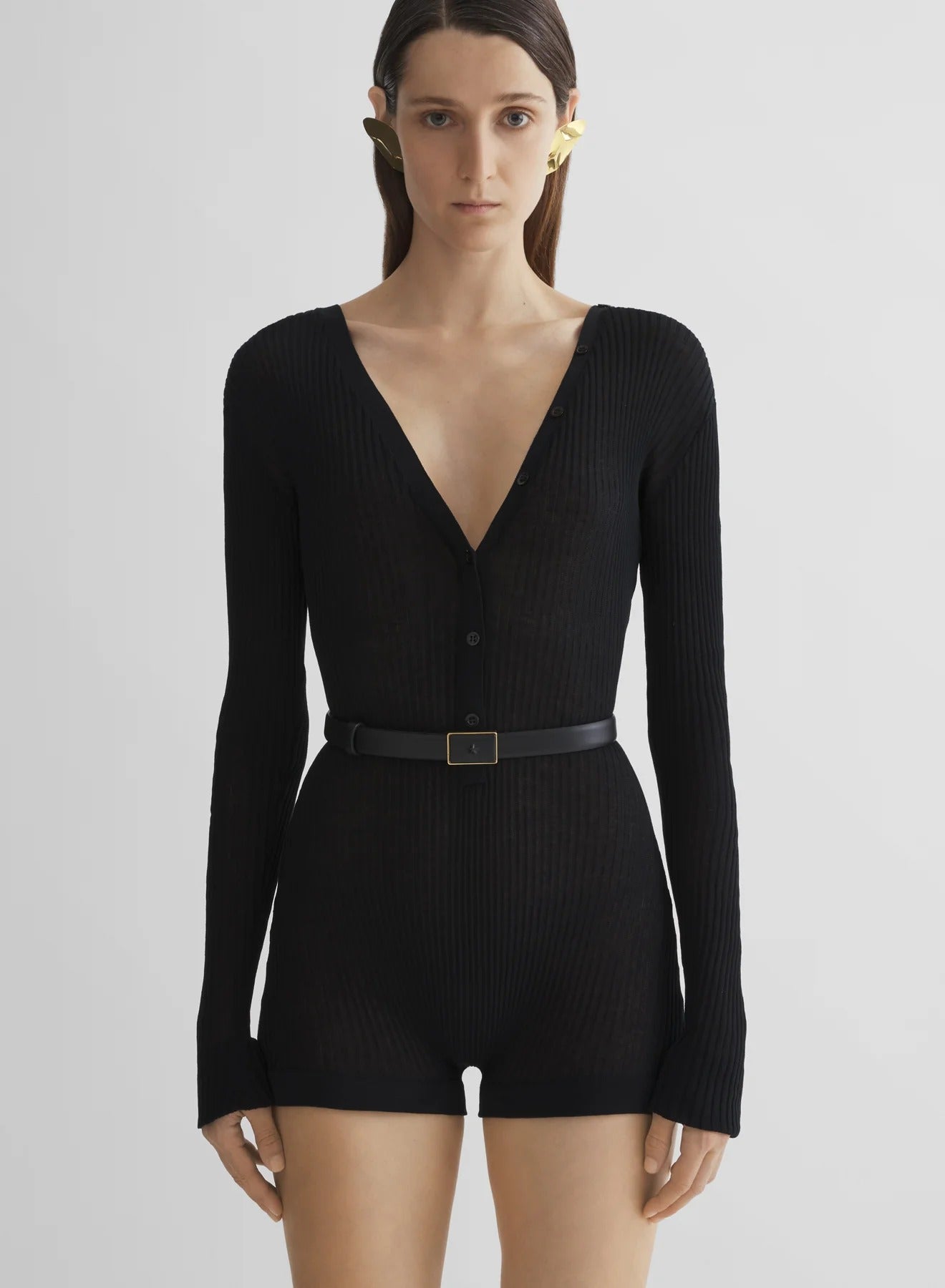 KNIT BODYSUIT BLACK