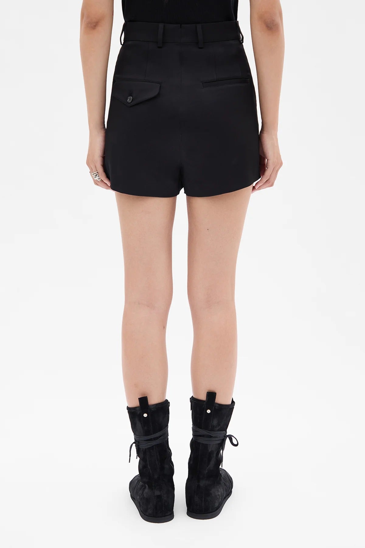 STINE HIGH WAIST TAILORED SHORTS BLACK