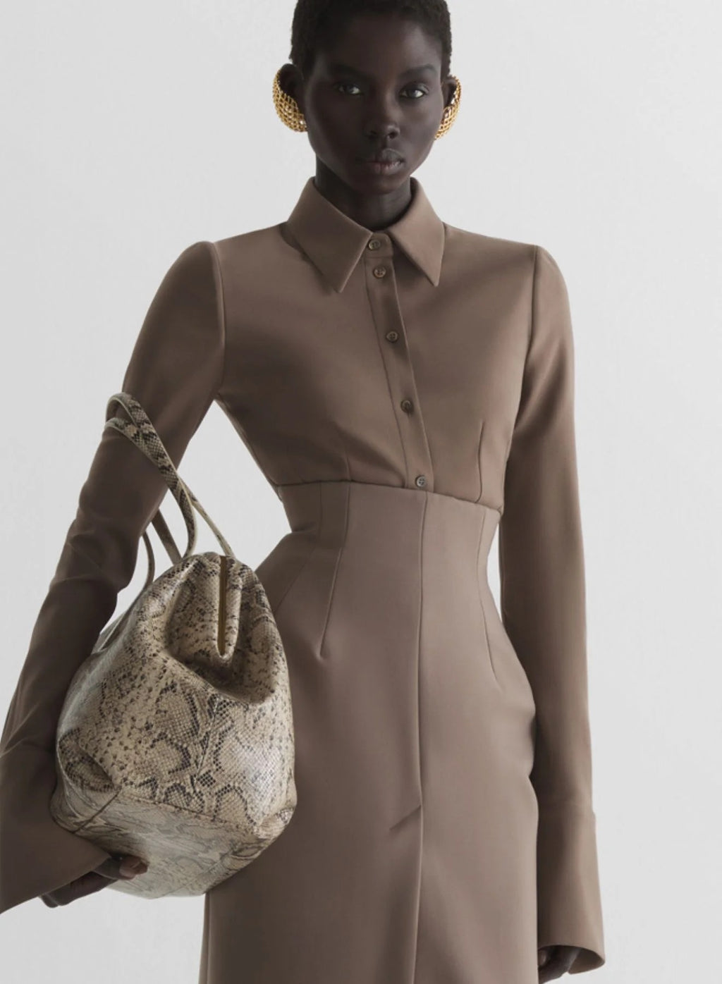 TAILORED SHIRT DARK TAUPE