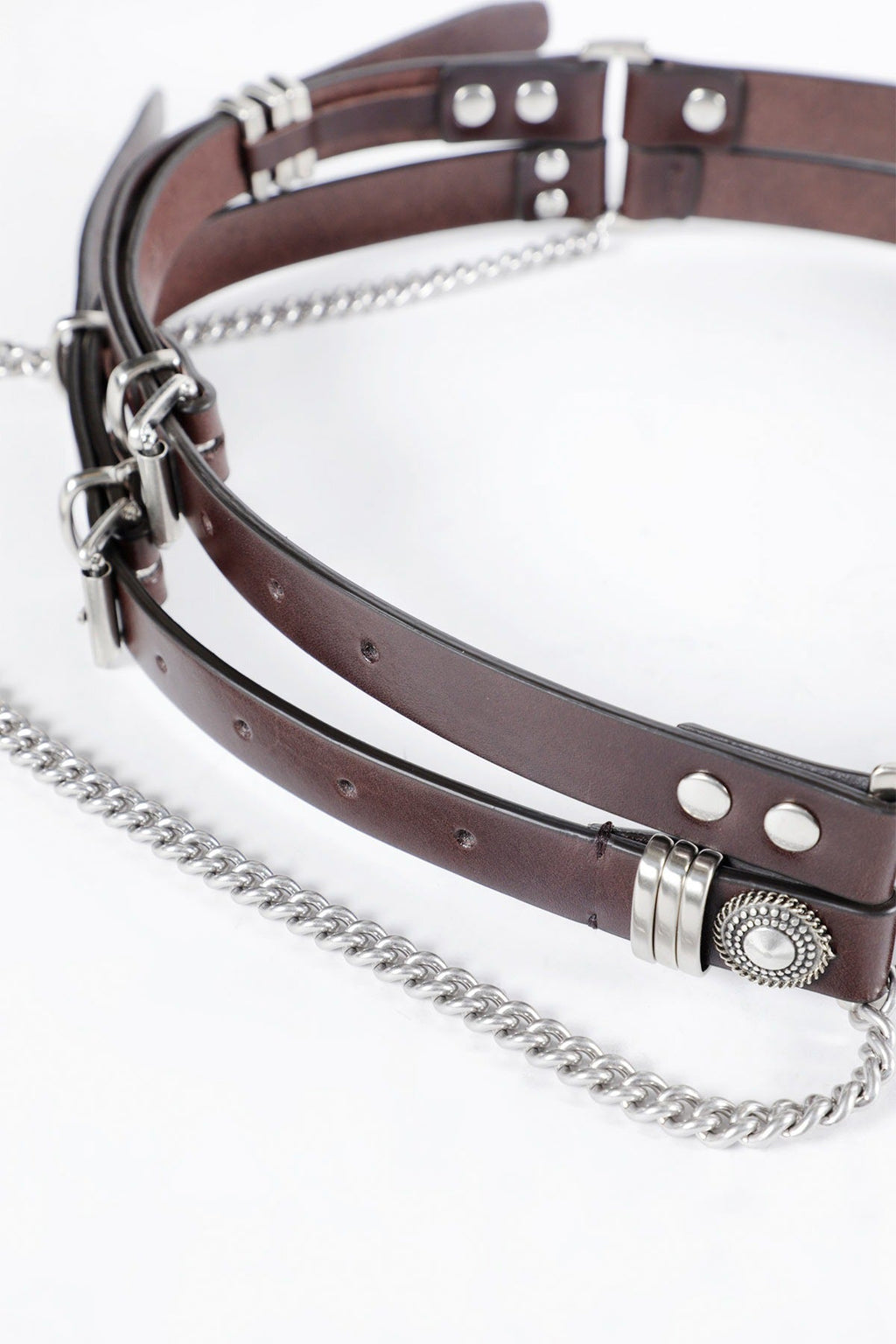 LUEN 4 CM MULTI BELT DARK BROWN