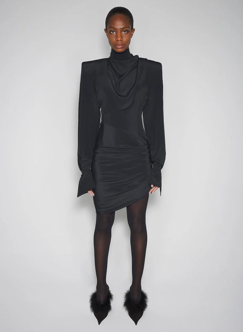 BIG SHOULDER FLOU DRESS