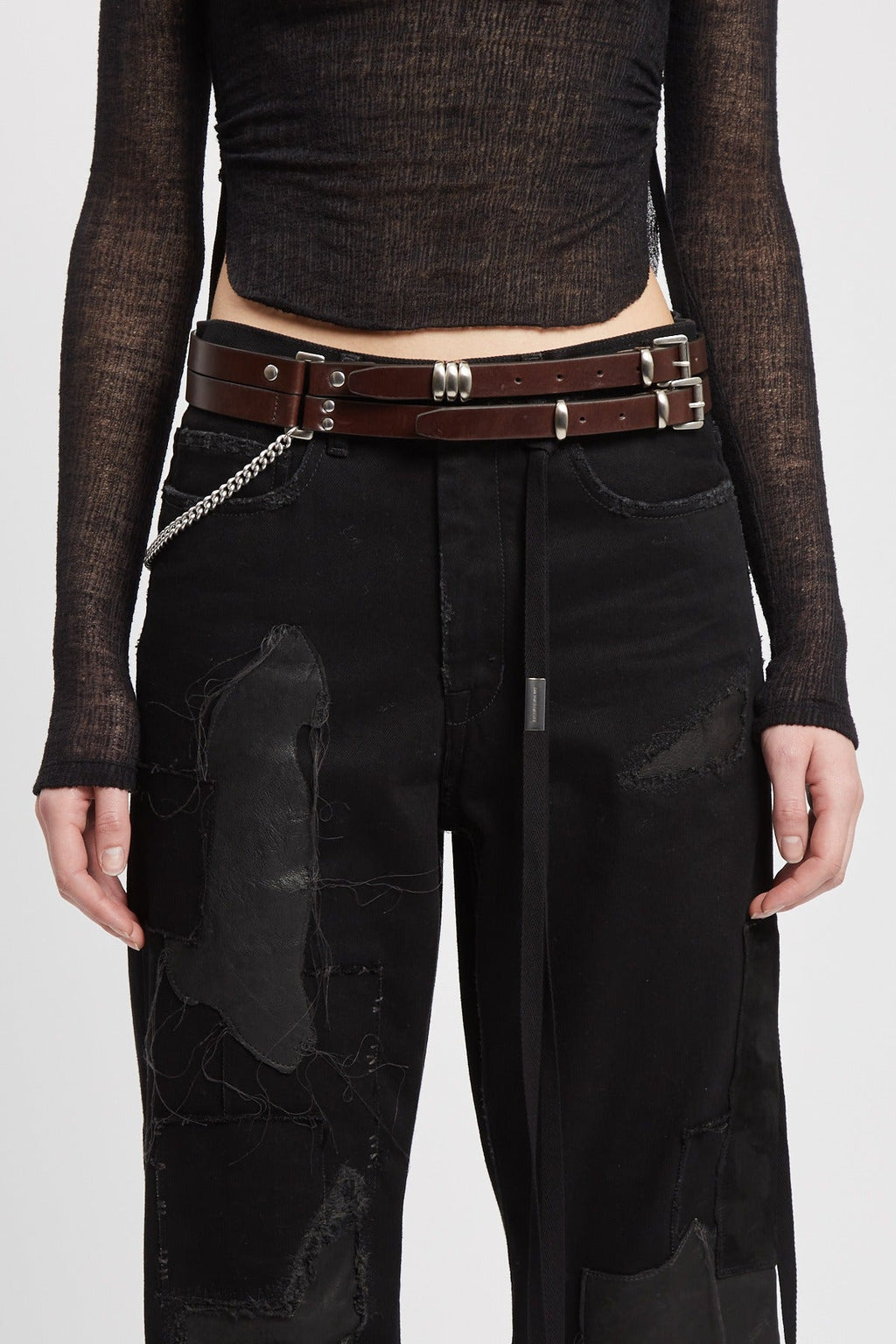 LUEN 4 CM MULTI BELT DARK BROWN