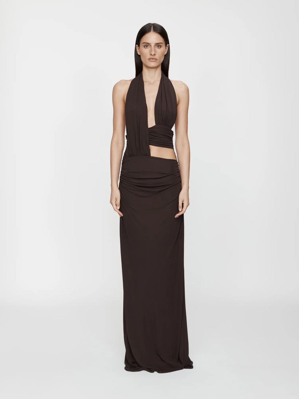 DRAPED CUMMERBUND JERSEY DRESS