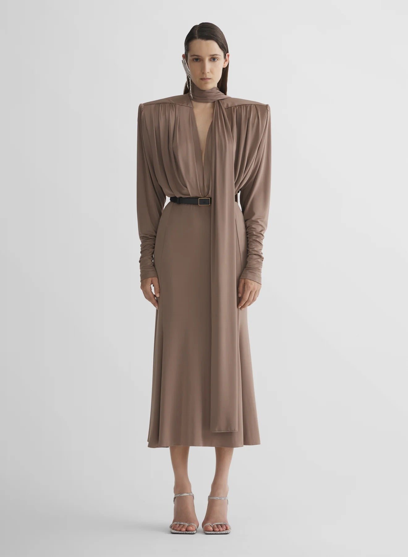 POWER DRESS TAUPE