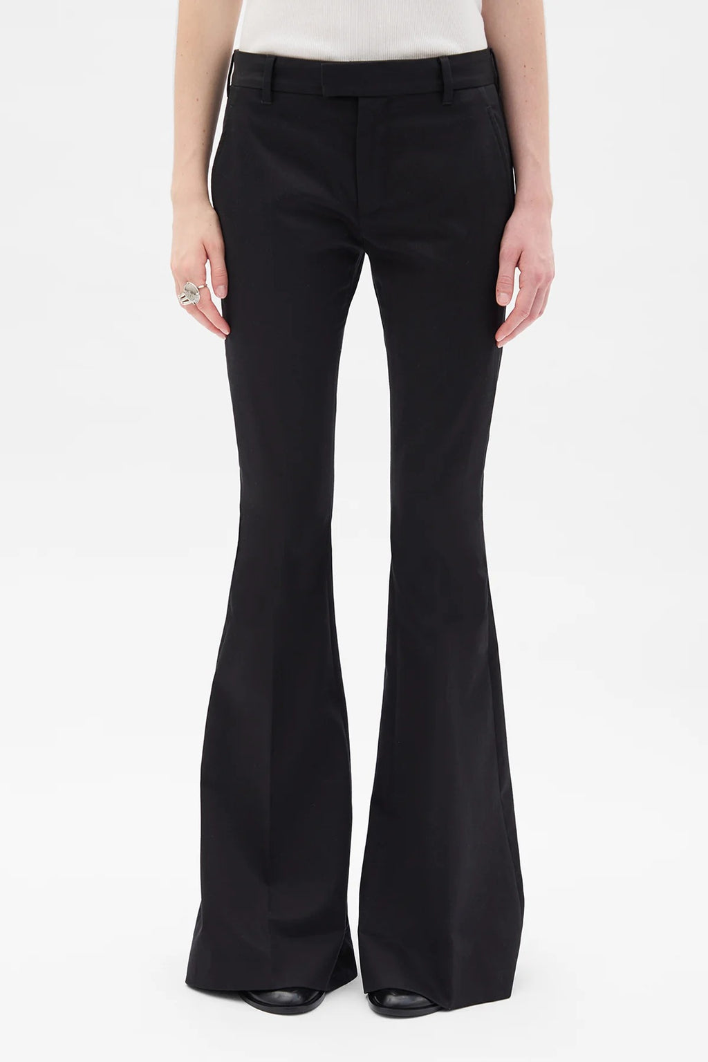 ADRI BOOTCUT TROUSERS COTTON TWILL BLACK