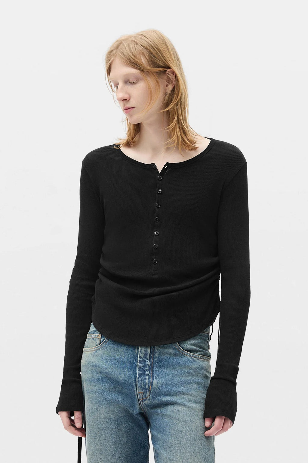 HAMAR WRINKLED SERAFINO TOP BLACK