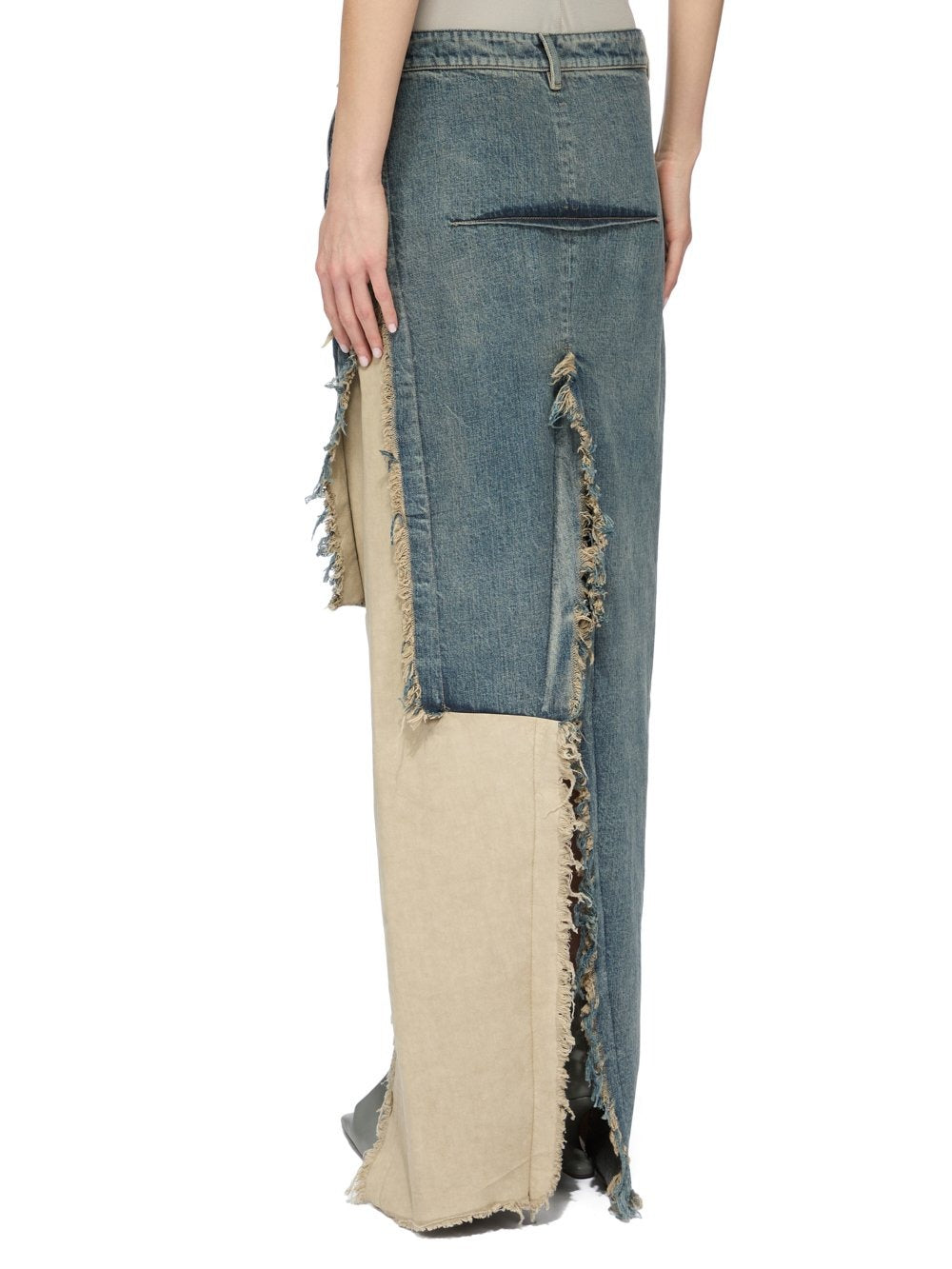 DENIM SLICED SKIRT DIRTY HUSTLER/NATURAL