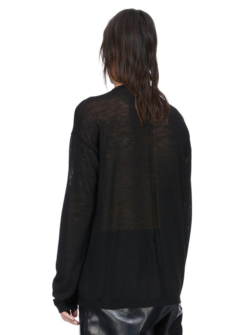 TEMPLE SHEER PULLOVER BLACK