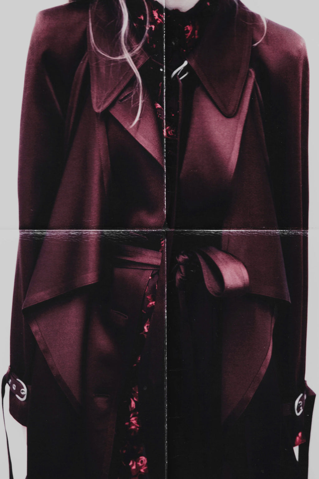 REPPA FLUID DRAPED TRENCH CADY SATIN MAHOGANY