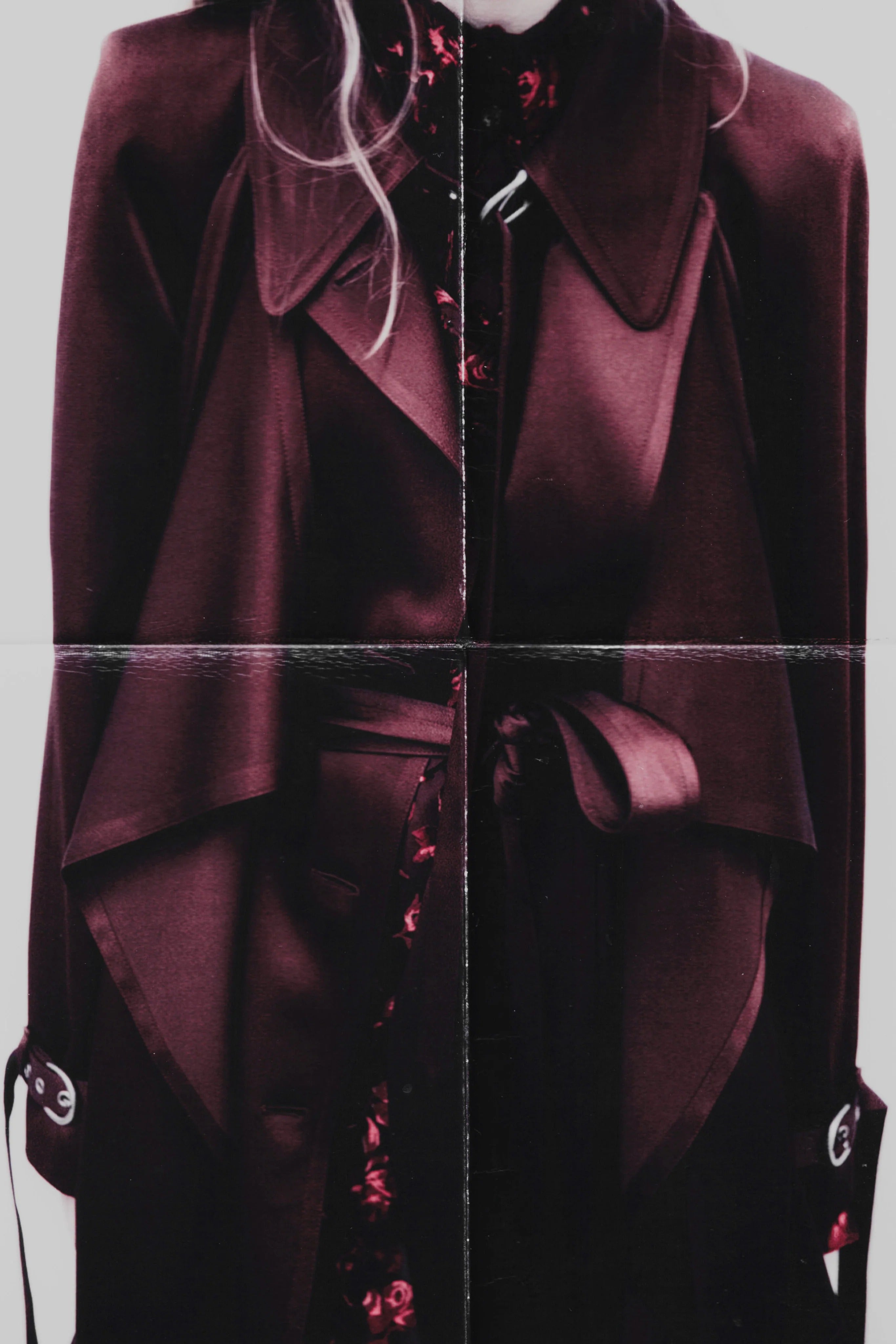 REPPA FLUID DRAPED TRENCH CADY SATIN MAHOGANY