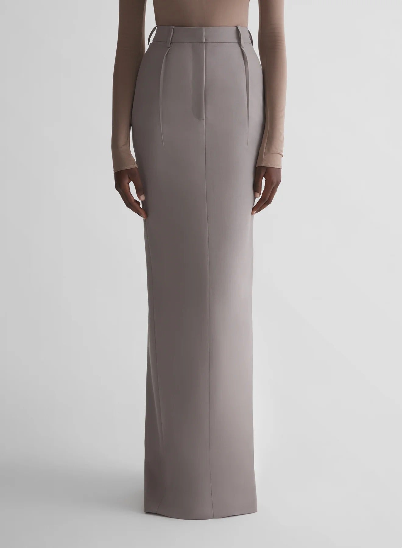 LONG TAILORED SKIRT GREY
