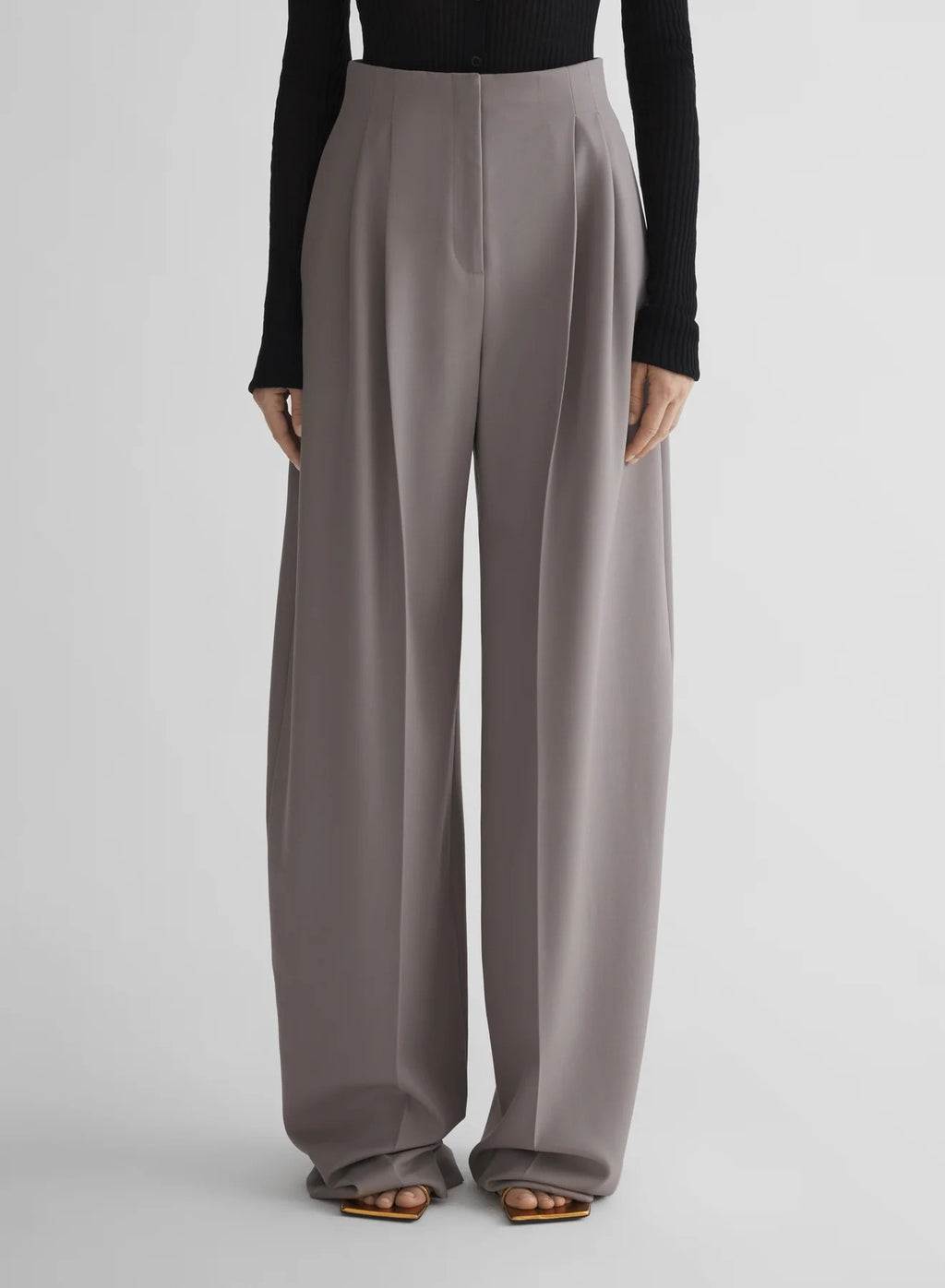 HIGH WAIST MASCULINE STRAIGHT PANTS GREY